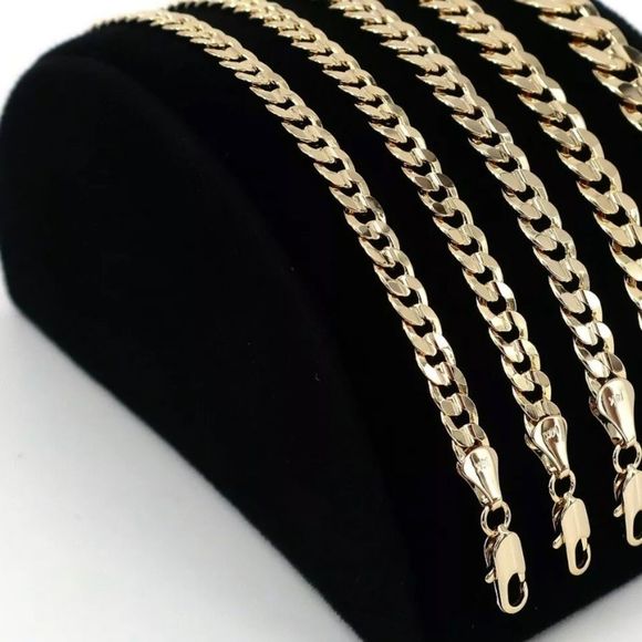 14K High Polish STAMPED Cuban Link Gold Chain NEW - Picture 4 of 4